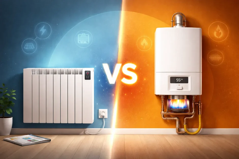 Elektrische radiator tegenover gasgestookte cv-ketel